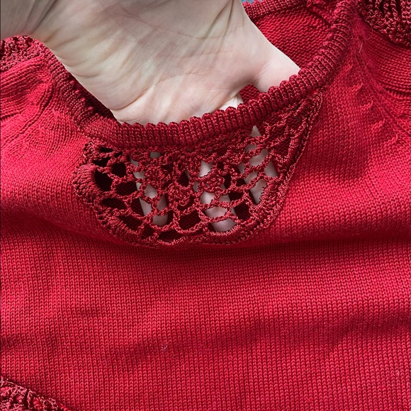 Vintage MOFFI International sweater Red with pretty design - Picture 6 of 8